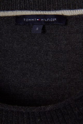 TOMMY HILFIGER luźny mięciutki sweter wełna w paski S/M