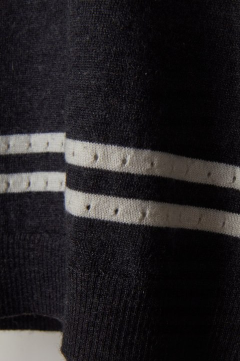 TOMMY HILFIGER luźny mięciutki sweter wełna w paski S/M