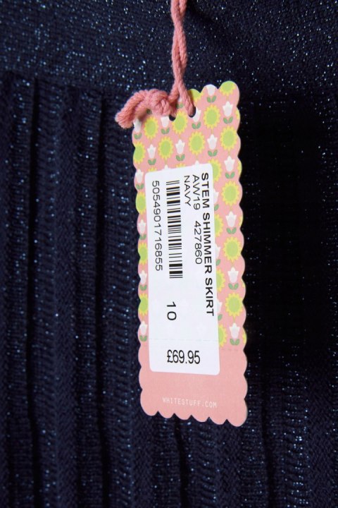 WHITE STUFF wyjątkowa spódnica dzianina plisowana z połyskiem 38