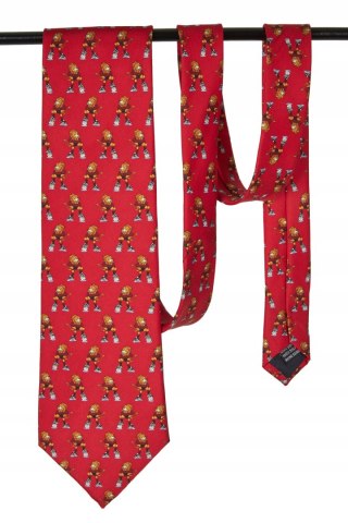 Włoski jedwabny krawat lew z piłką Lewandowski :)