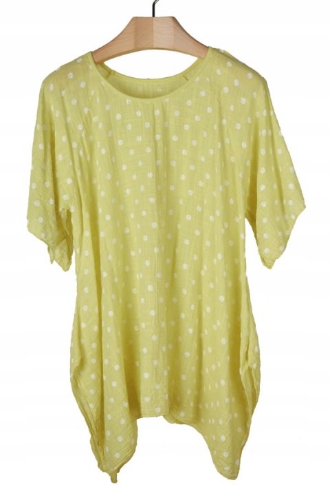 Wyjątkowa włoska tunika piękny kolor w groszki -XL