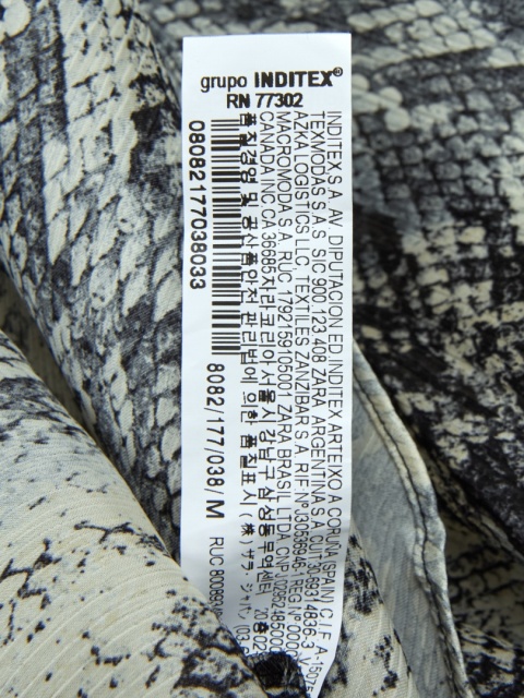ZARA - delikatna letnia tunika skóra węża - M/L