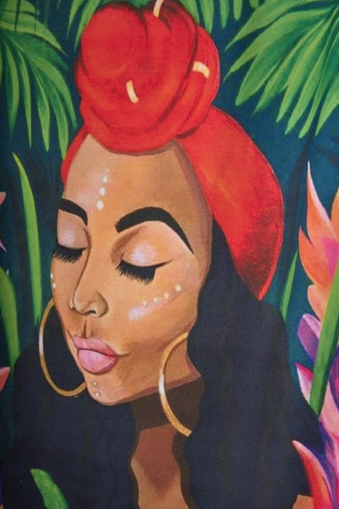 Zjawiskowa włoska tunika śliczny wzór - M/L