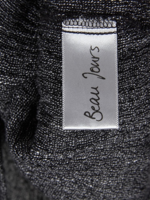 BEAU JOURS mięciutka jedyna bluzka fakturowany len oversize L/XL