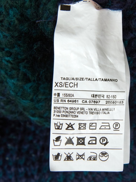 BENETTON - wyszukany sweter z wełną cudny kolor - XS/S