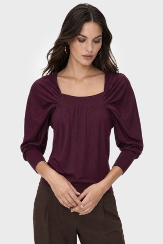 CASHMERE&COTTON -nietuzinkowy sweter kaszmir purpura antyczna -S