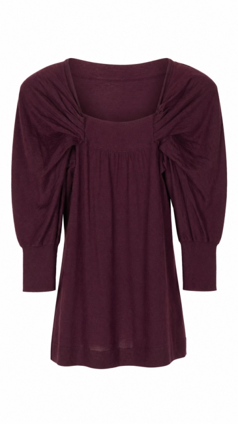 CASHMERE&COTTON -nietuzinkowy sweter kaszmir purpura antyczna -S
