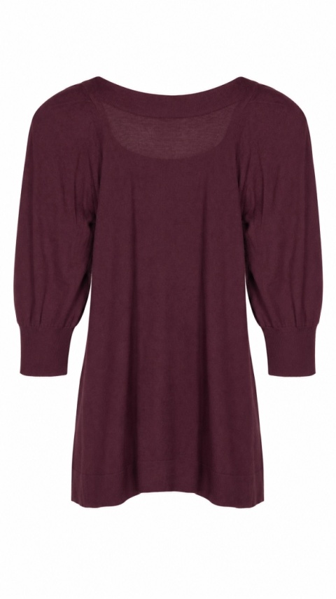 CASHMERE&COTTON -nietuzinkowy sweter kaszmir purpura antyczna -S