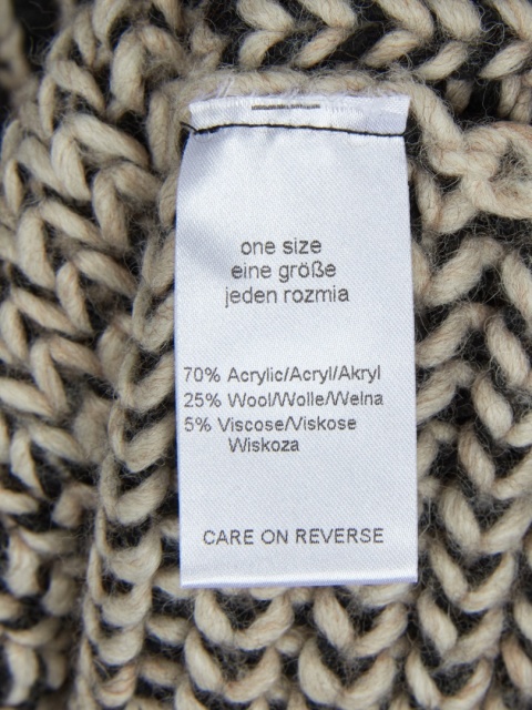 COCOGIO - niesamowity włoski sweter ponczo z domieszką wełny one size