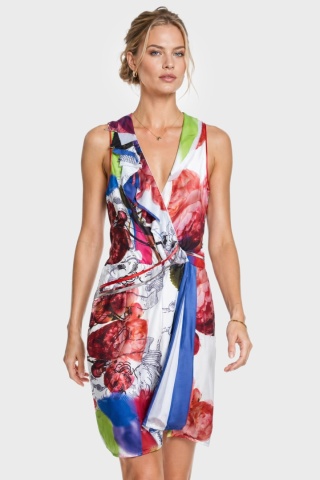 DESIGUAL-śliczna sukienka fantastyczne kwiaty- S/M
