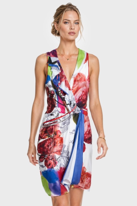 DESIGUAL-śliczna sukienka fantastyczne kwiaty- S/M
