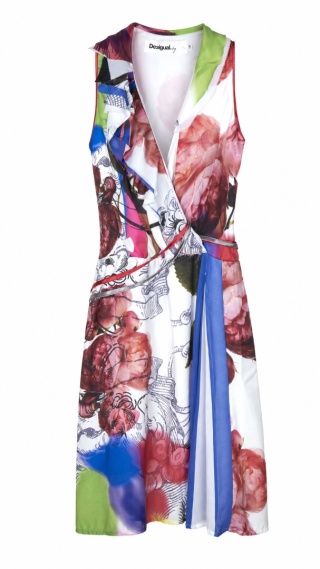 DESIGUAL-śliczna sukienka fantastyczne kwiaty- S/M