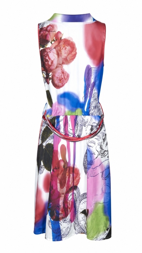 DESIGUAL-śliczna sukienka fantastyczne kwiaty- S/M