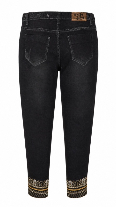 DESIGUAL - śliczne spodnie jeans haftowane - 32