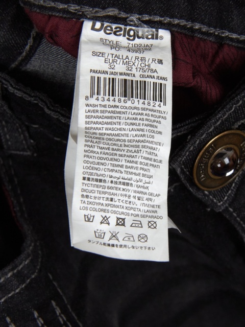 DESIGUAL - śliczne spodnie jeans haftowane - 32