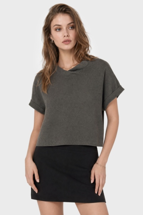 ELEMENTE CLEMENTE - nietuzinkowy sweter wełna kolor khaki - M
