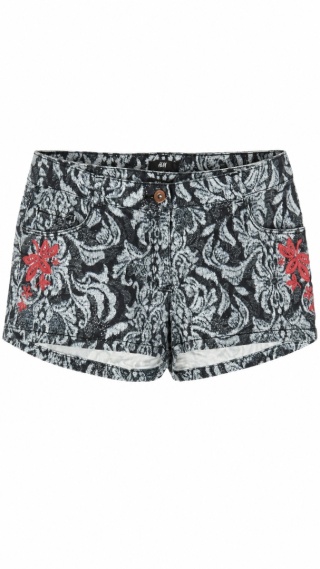 H&M -fantastyczne spodenki szorty z haftem- 40