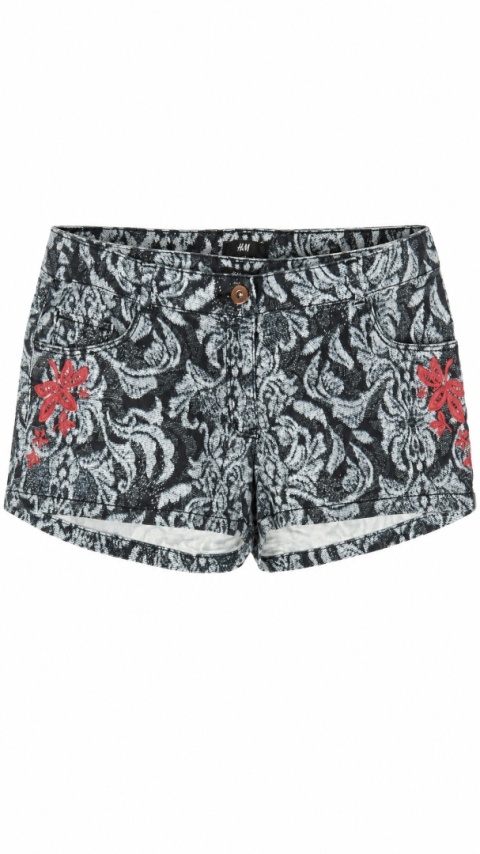 H&M -fantastyczne spodenki szorty z haftem- 40