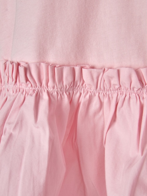 H&M -luźna bluzka z falbaną delikatny róż bawełna - M/L