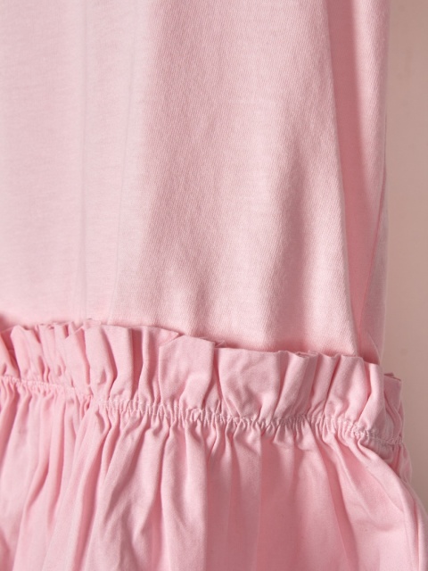 H&M -luźna bluzka z falbaną delikatny róż bawełna - M/L