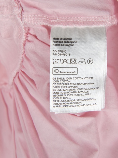H&M -luźna bluzka z falbaną delikatny róż bawełna - M/L