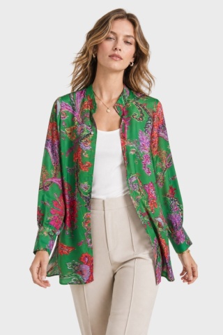 H&M - niepowtarzalna bluza tunika żakiet akwarelowy wzór- 42