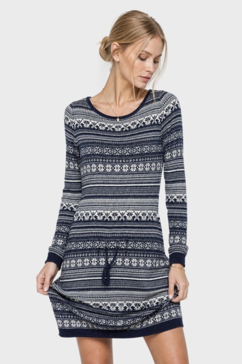 H&M - mięciutka sukienka dzianina norweskie wzory bawełna- S