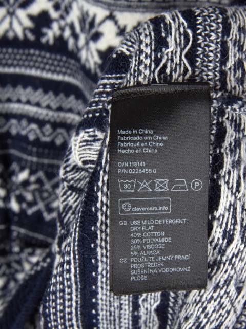H&M - mięciutka sukienka dzianina norweskie wzory bawełna- S