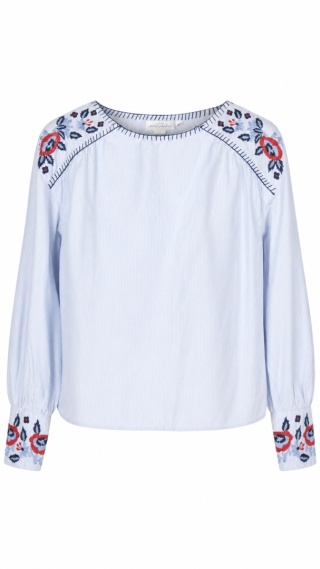 H&M - zjawiskowa bluzka modne kwiaty haft bawełna -XS/S