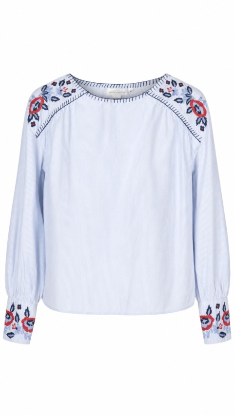 H&M - zjawiskowa bluzka modne kwiaty haft bawełna -XS/S