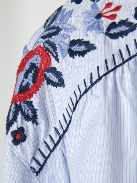 H&M - zjawiskowa bluzka modne kwiaty haft bawełna -XS/S