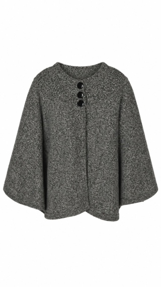 JAEGER - nietuzinkowy sweter ponczo mięciutka wełna kaszmir - S