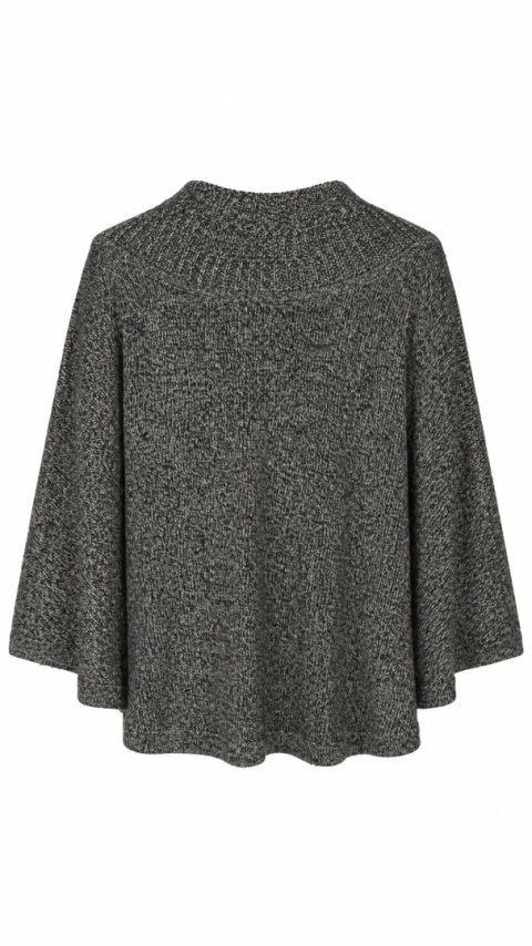 JAEGER - nietuzinkowy sweter ponczo mięciutka wełna kaszmir - S