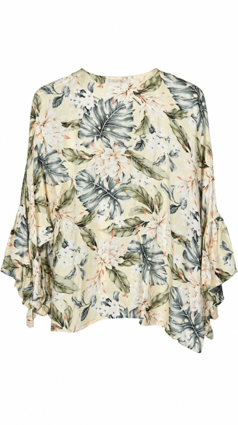 JOWELL - bluzka koszulowa bogato zdobiona oversize - M/L