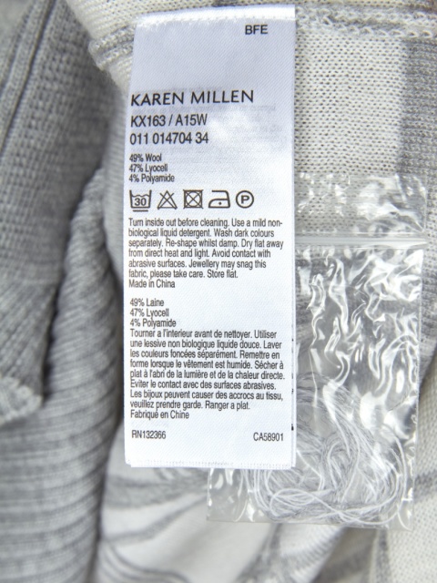 KAREN MILLEN - wyszukany sweter wełna oversize - XS/S