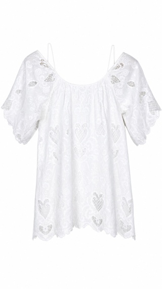 LITTLE WHITE LIES - cudowna tunika haft gipiura boho - S