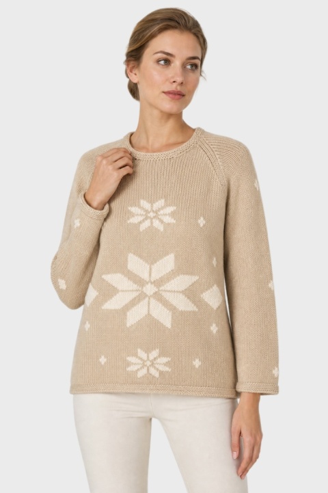 LORENA ANTONIAZZI ESSENTIEL - luksusowy sweter mięsista wełna - L