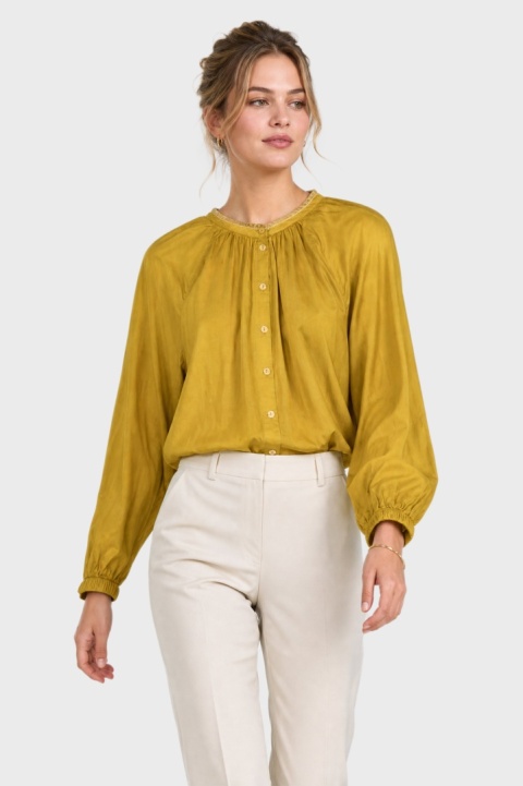 MARKS&SPENCER - bluzka luźny krój kolor antyczny mosiądz - 44