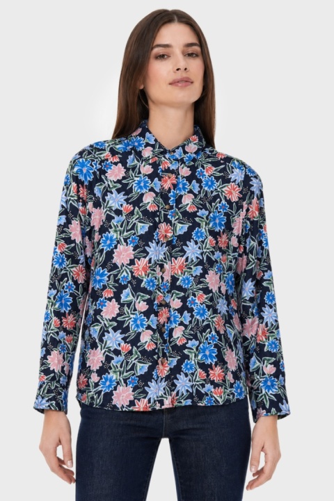 MARKS&SPENCER - modna bluzka koszulowa szlachetny len - XS/S