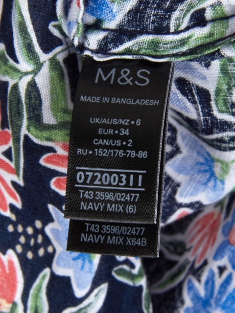 MARKS&SPENCER - modna bluzka koszulowa szlachetny len - XS/S
