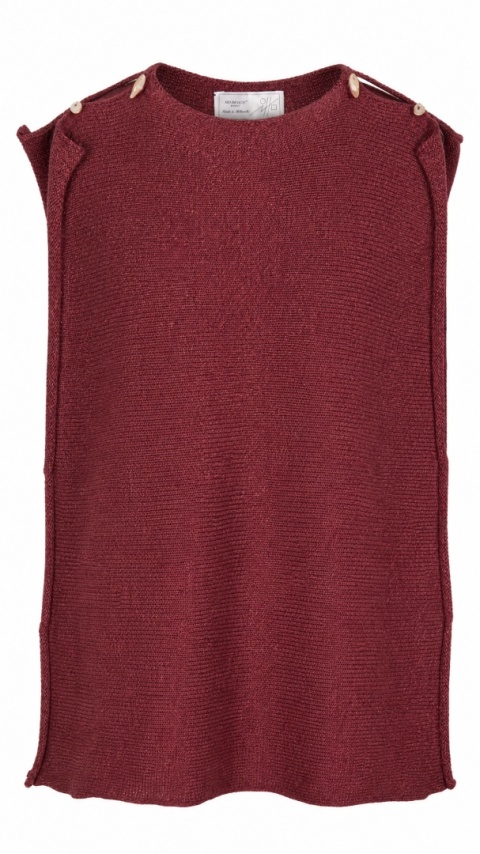 MD DESIGN BERLIN -sweter guziki masa perłowa czerwień żelazowa - S/M