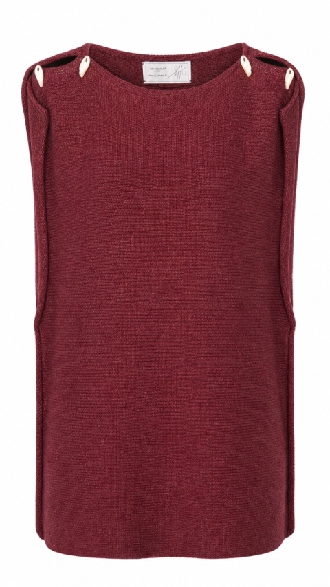 MD DESIGN BERLIN -sweter guziki masa perłowa czerwień żelazowa - S/M