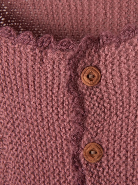 Niespotykany sweter wełniany rękodzieło kolor eozyna M/L