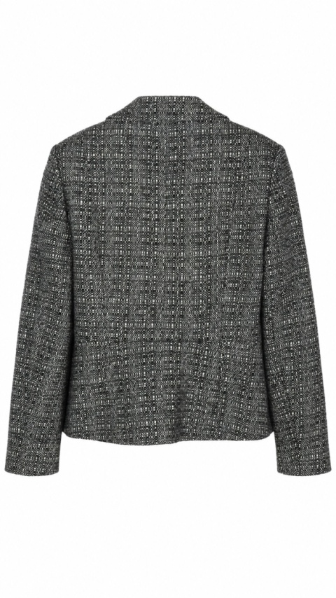 PURE COLLECTION- elegancka marynarka wełniany tweed monochromatyczna - 38
