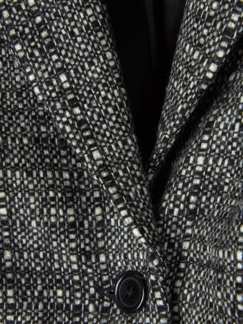 PURE COLLECTION- elegancka marynarka wełniany tweed monochromatyczna - 38