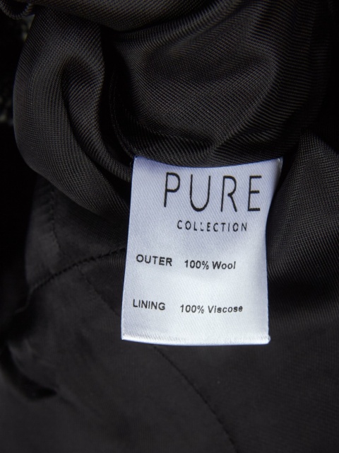 PURE COLLECTION- elegancka marynarka wełniany tweed monochromatyczna - 38