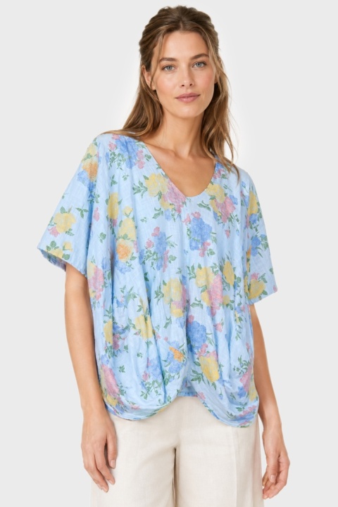 Przepiękna włoska bluzka bawełna oversize - XL/XXL