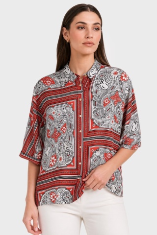 RIVER ISLAND - luźna kolorowa bluzka - S/M