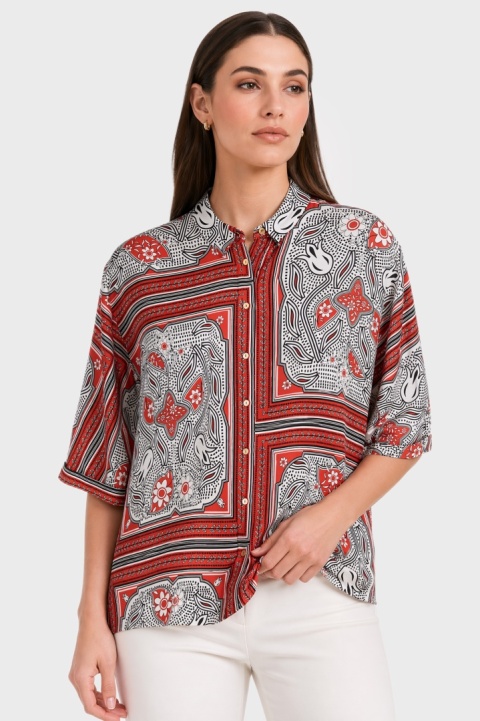 RIVER ISLAND - luźna kolorowa bluzka - S/M