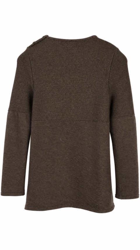 SAINT JAMES - mięciutki sweter tunika wełna czekoladowy brąz - 36